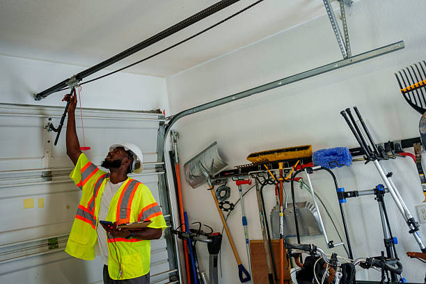 Professional Garage Door Roller Replacement technician working in Jamesburg, NJ
